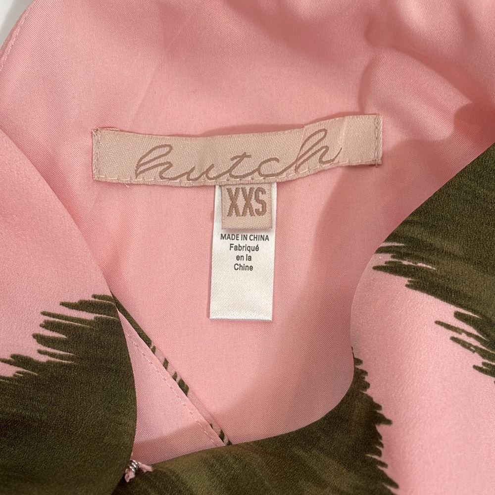 Anthropologie HUTCH Leah Pink and Green Printed Wrap Maxi Dress XXS EUC - Picture 10 of 14